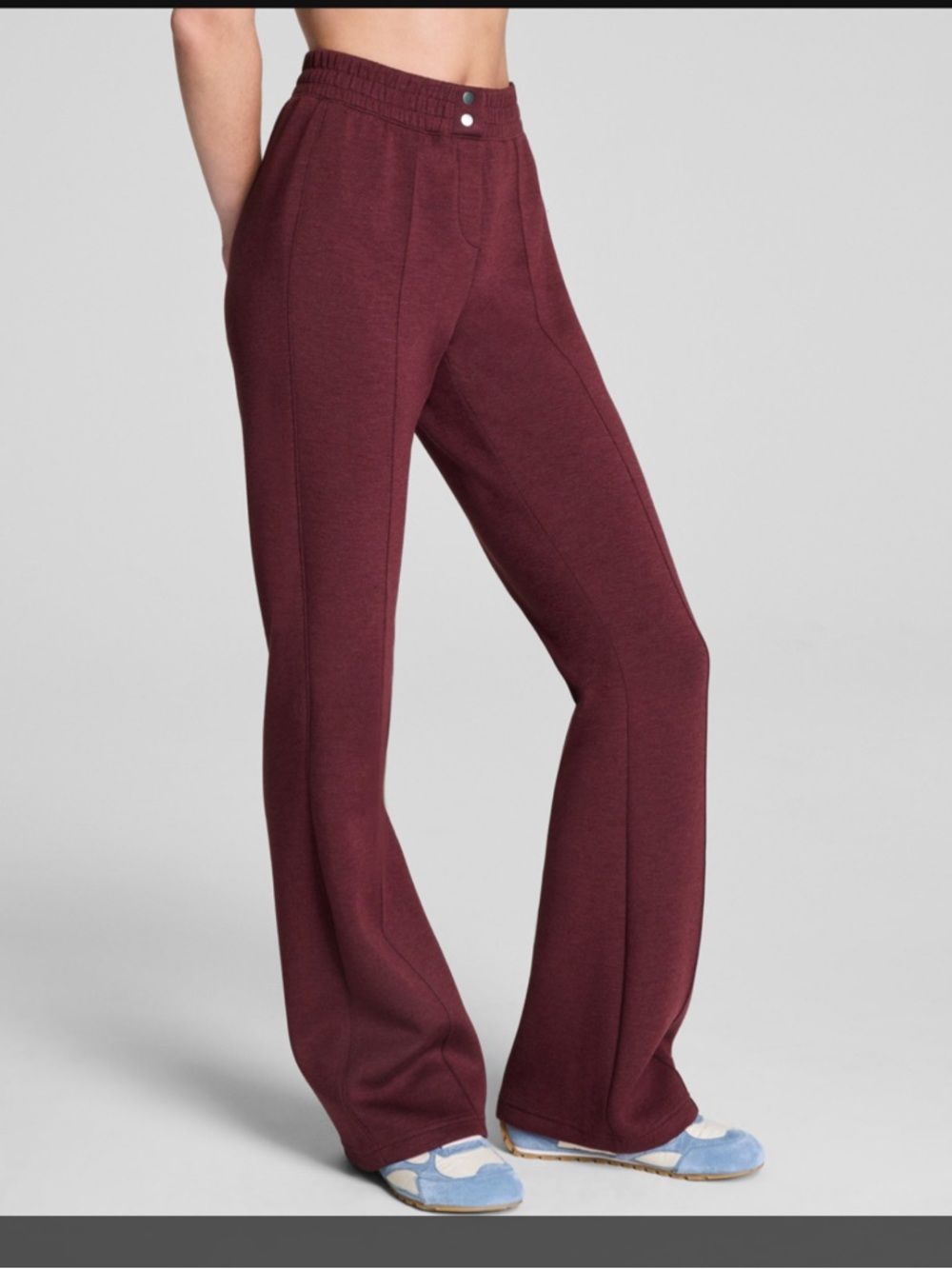 Spanx air essentials xs long flare burgundy pants